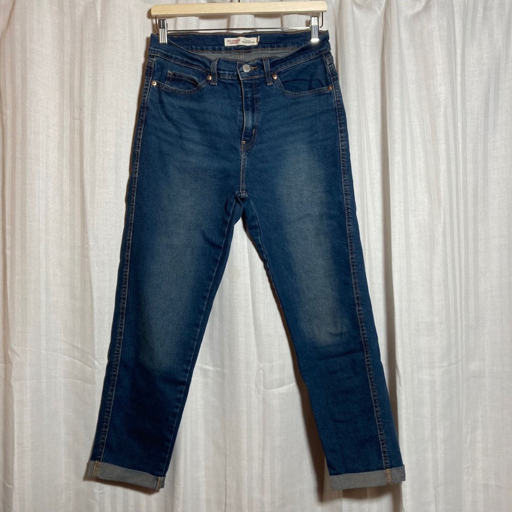 Signature by Levi Strauss Womens‎ Vintage Mid Rise Boyfriend Jeans Blue 4 W27